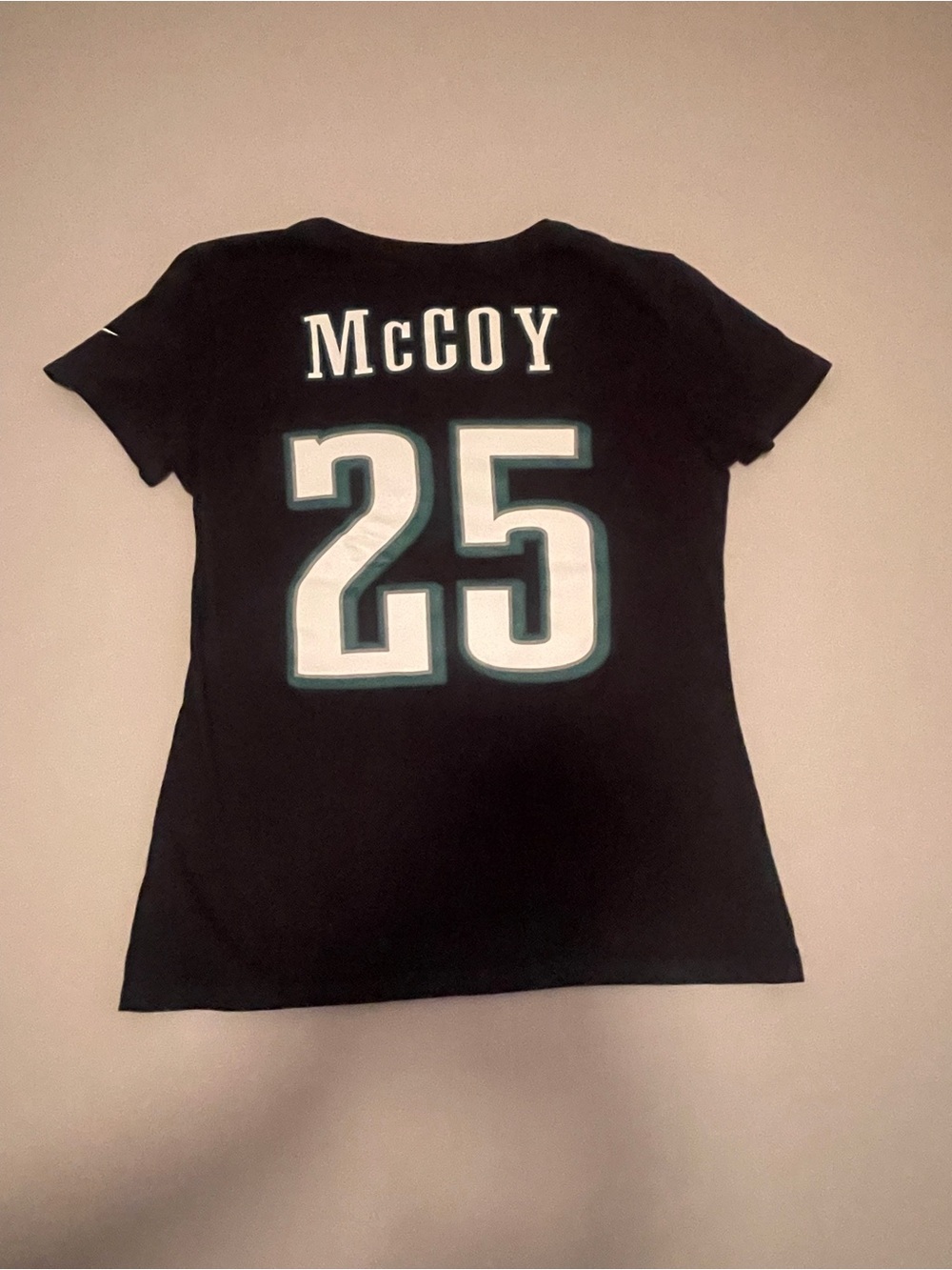Women's McCoy #25 Black Team Jersey Tee Philadelphia Eagles